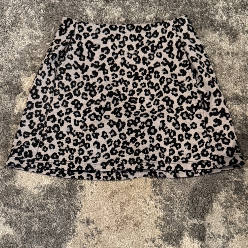 Altar'd State Black and Gray Leopard Mini Skirt